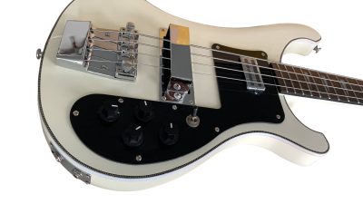 Custom Nova 4003 White Checkerboard Bindings Chrome Hardware 4 String Bass Black Pickguard - Image 5