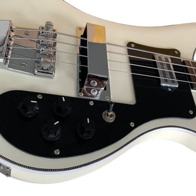 Custom Nova 4003 White Checkerboard Bindings Chrome Hardware 4 String Bass Black Pickguard - Image 5