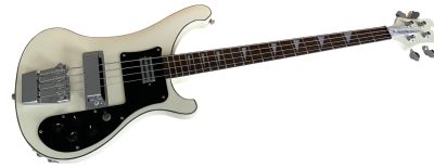 Custom Nova 4003 White Checkerboard Bindings Chrome Hardware 4 String Bass Black Pickguard - Image 4