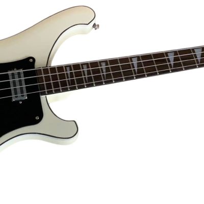 Custom Nova 4003 White Checkerboard Bindings Chrome Hardware 4 String Bass Black Pickguard - Image 4