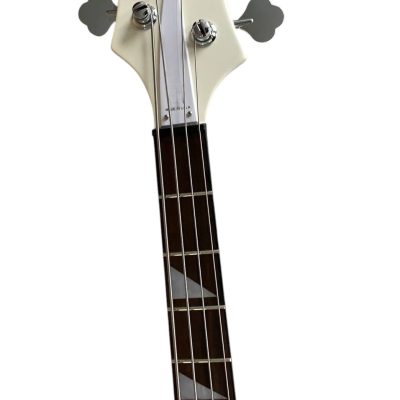 Custom Nova 4003 White Checkerboard Bindings Chrome Hardware 4 String Bass Black Pickguard - Image 3
