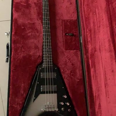 Custom Crown Korina Flying V Silverburst 4 String Bass - Image 7