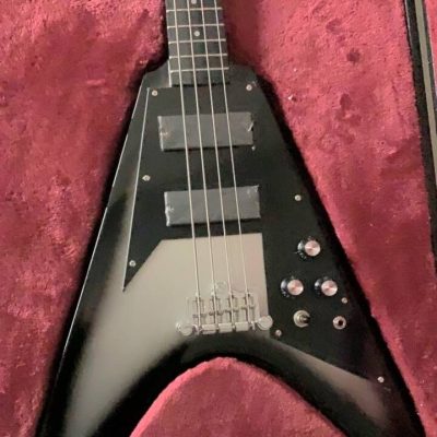 Custom Crown Korina Flying V Silverburst 4 String Bass