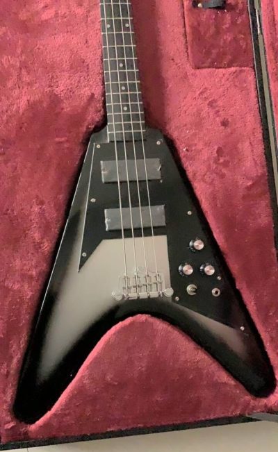 Custom Crown Korina Flying V Silverburst 4 String Bass