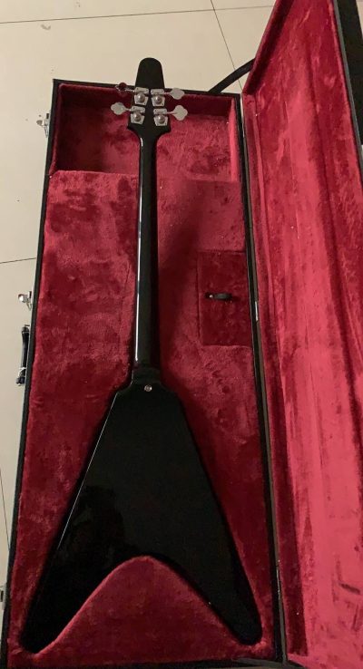 Custom Crown Korina Flying V Silverburst 4 String Bass - Image 5