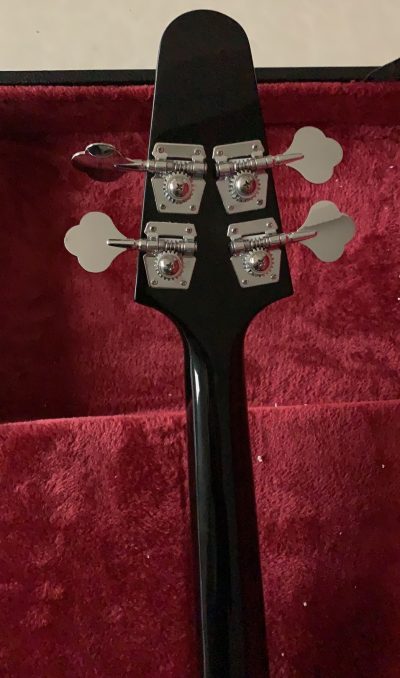 Custom Crown Korina Flying V Silverburst 4 String Bass - Image 3
