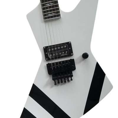 Custom Crown Matthias Jabs White Black Stripes Tremolo Korina Electric Guitar Scorpions