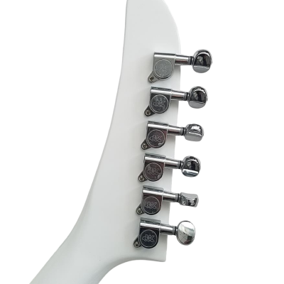 Custom Crown Matthias Jabs White Black Stripes Tremolo Korina Electric Guitar Scorpions - Image 2