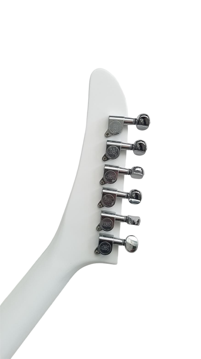 Custom Crown Matthias Jabs White Black Stripes Tremolo Korina Electric Guitar Scorpions - Image 2