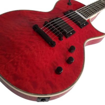 Custom Obsidian Deluxe EC1000 Eclipse Electric Guitar See Thru Black Cherry - Image 3