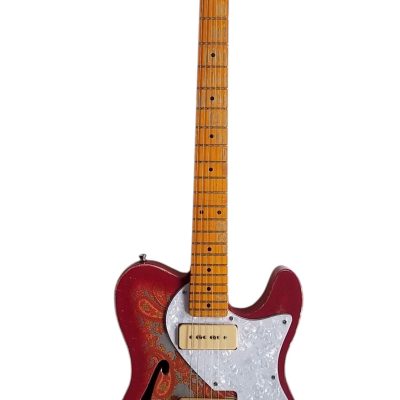Custom Regent Pink Paisley Thinline Relic Dual P90 Pickups Fhole Electric Guitar - Image 15