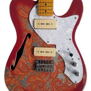 Custom Regent Pink Paisley Thinline Relic Dual P90 Pickups Fhole Electric Guitar