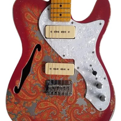 Custom Regent Pink Paisley Thinline Relic Dual P90 Pickups Fhole Electric Guitar