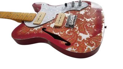 Custom Regent Pink Paisley Thinline Relic Dual P90 Pickups Fhole Electric Guitar - Image 12