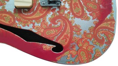 Custom Regent Pink Paisley Thinline Relic Dual P90 Pickups Fhole Electric Guitar - Image 4