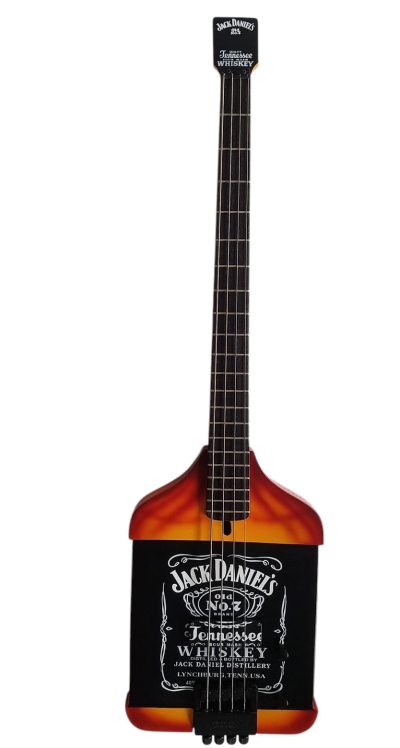 Custom Forge Jack Orange Burst Daniels Bottle 4 String Headless Bass - Image 10