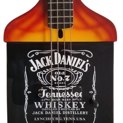 Custom Forge Jack Orange Burst Daniels Bottle 4 String Headless Bass