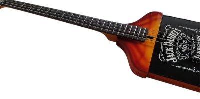 Custom Forge Jack Orange Burst Daniels Bottle 4 String Headless Bass - Image 7