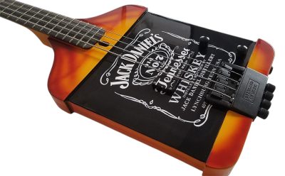 Custom Forge Jack Orange Burst Daniels Bottle 4 String Headless Bass - Image 6