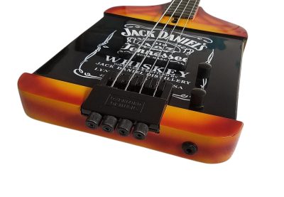 Custom Forge Jack Orange Burst Daniels Bottle 4 String Headless Bass - Image 5