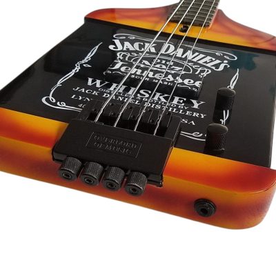 Custom Forge Jack Orange Burst Daniels Bottle 4 String Headless Bass - Image 5