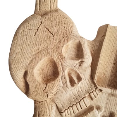 Custom Obsidian Skull And Bones Carved George Unfinished Body DIY Guitar - Image 8