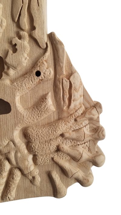 Custom Obsidian Skull And Bones Carved George Unfinished Body DIY Guitar - Image 7