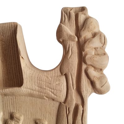 Custom Obsidian Skull And Bones Carved George Unfinished Body DIY Guitar - Image 6