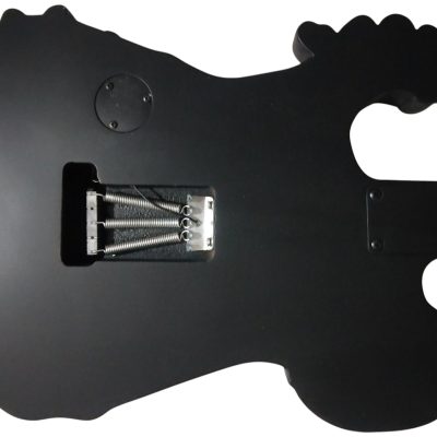 Custom Obsidian George Black Hand Painted Skull And Bones Carved Skeleton Guitar - Image 6