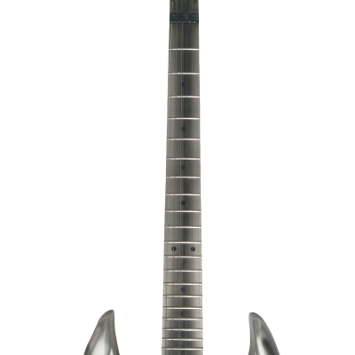 Custom Obsidian Hand Painted Angel Sword Alfee Silver Carved Engraved Guitar - Image 3
