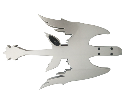 Custom Obsidian Hand Painted Angel Sword Alfee Silver Carved Engraved Guitar - Image 5