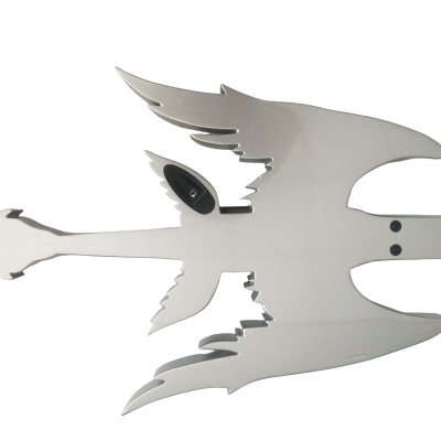 Custom Obsidian Hand Painted Angel Sword Alfee Silver Carved Engraved Guitar - Image 5