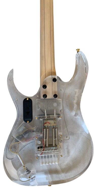 Custom Axis Plexiglass Acrylic Lucite Red LED Tremolo Jem Guitar - Image 4
