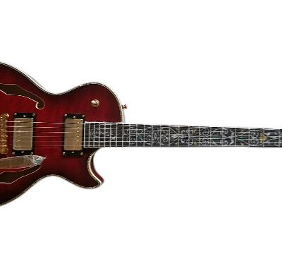 Custom Crown Red Quilted Maple Top Bigsby Vibrato Tailpiece Guitar - Image 16