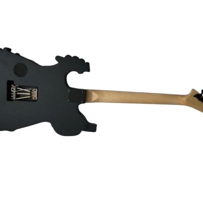 Custom Obsidian George Black Gray Finish Hand Painted Skull And Bones Carved Skeleton Guitar - Image 5
