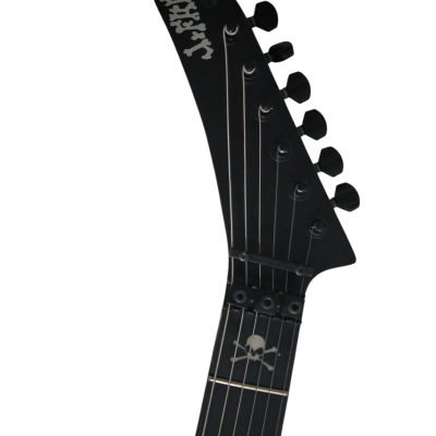 Custom Obsidian George Black Gray Finish Hand Painted Skull And Bones Carved Skeleton Guitar - Image 2