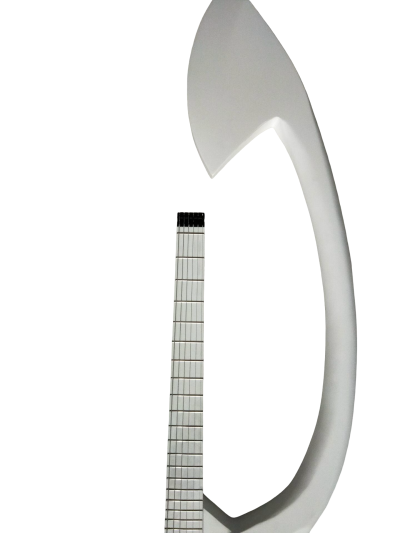 Custom Ember Prince C Headless Abstract V6 Vader White Guitar - Image 2