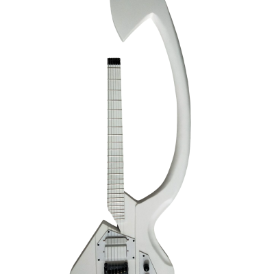 Custom Ember Prince C Headless Abstract V6 Vader White Guitar - Image 3