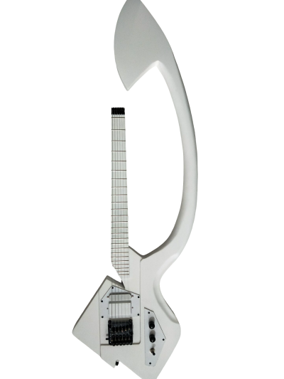 Custom Ember Prince C Headless Abstract V6 Vader White Guitar - Image 3