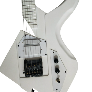 Custom Ember Prince C Headless Abstract V6 Vader White Guitar