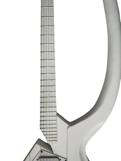 Custom Ember Prince C Headless Abstract V6 Vader White Guitar - Image 9