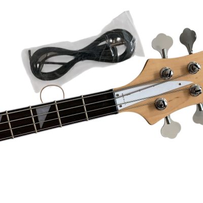 Custom Nova 4003 Natural Maple Chrome Hardware 4 String Bass White Pickguard - Image 7