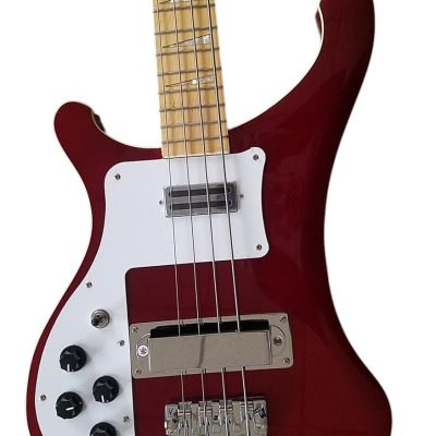 Custom Nova 4003 Burgundy Red Chrome Hardware 4 String Bass White Pickguard