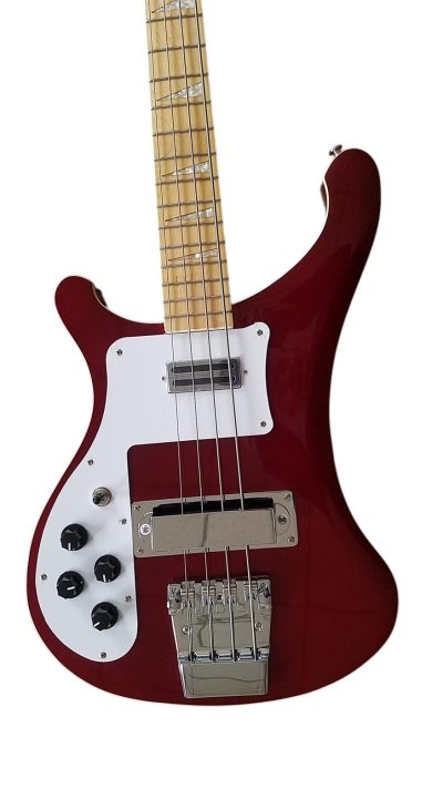 Custom Nova 4003 Burgundy Red Chrome Hardware 4 String Bass White Pickguard