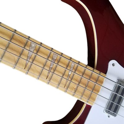 Custom Nova 4003 Burgundy Red Chrome Hardware 4 String Bass White Pickguard - Image 2