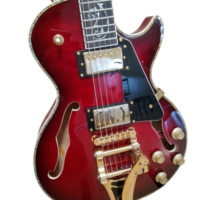 Custom Crown Red Quilted Maple Top Bigsby Vibrato Tailpiece Guitar - Image 8