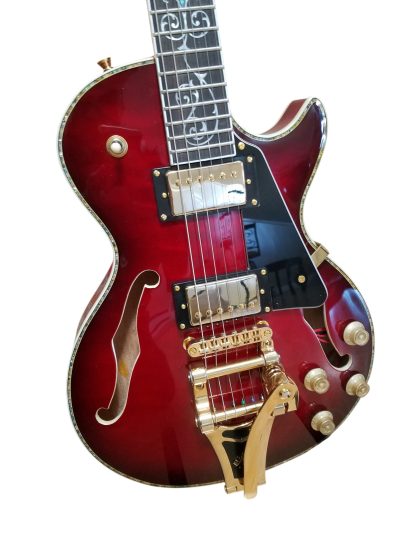 Custom Crown Red Quilted Maple Top Bigsby Vibrato Tailpiece Guitar - Image 8