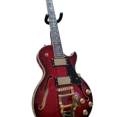 Custom Crown Red Quilted Maple Top Bigsby Vibrato Tailpiece Guitar - Image 7