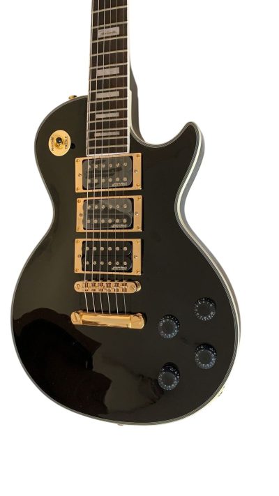Custom Crown Peter Frampton Black Beauty 6 String Electric Guitar 3 Pickups
