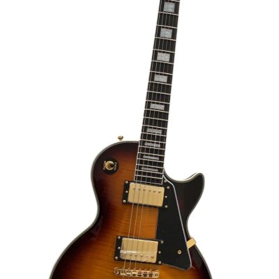 Custom Crown Tobacco Sunburst Flame Maple Top Guitar Black Pickguard - Image 7